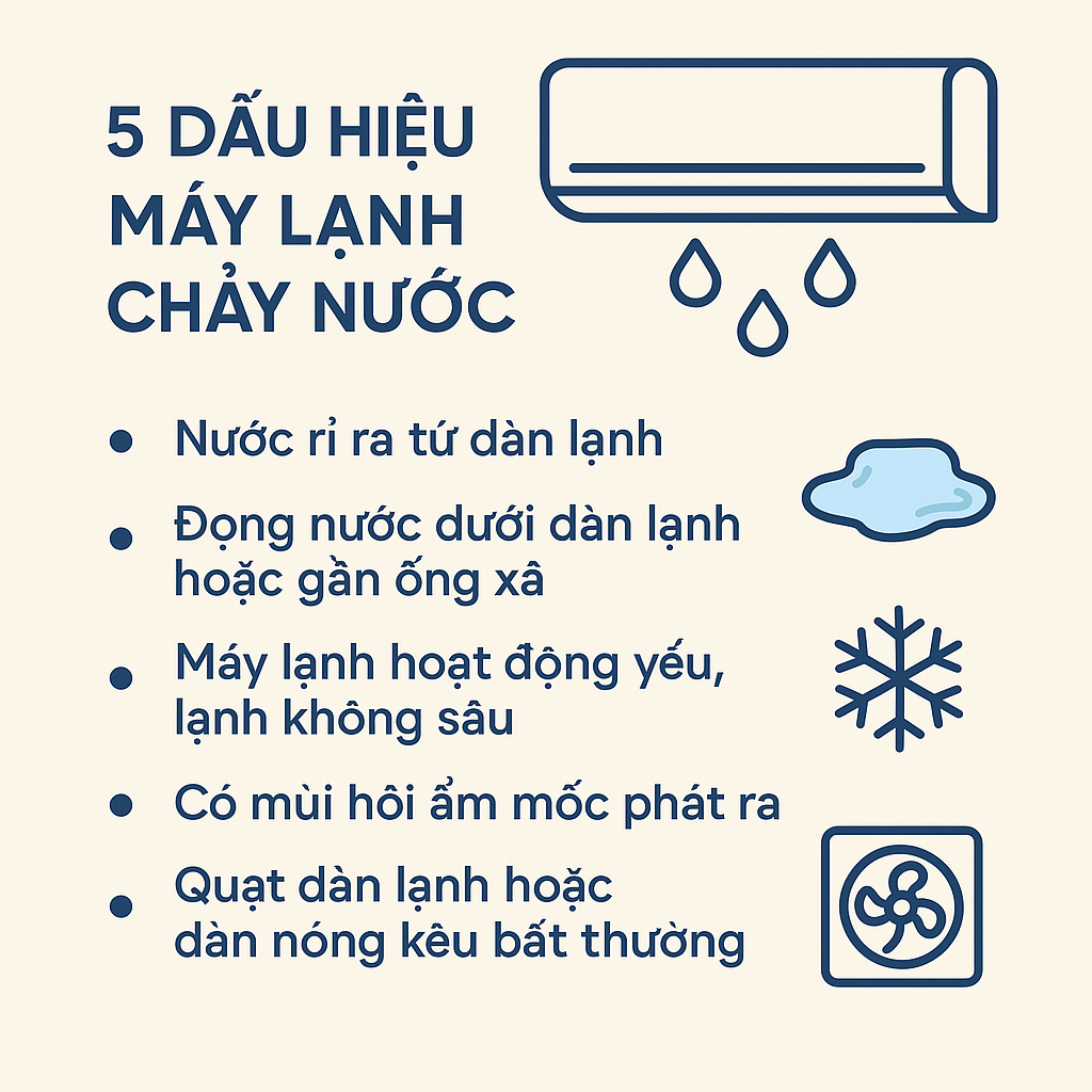 Những lý do khiến máy lạnh chảy nước – Nguyên nhân & Cách khắc phục cùng Điện Lạnh Thoại